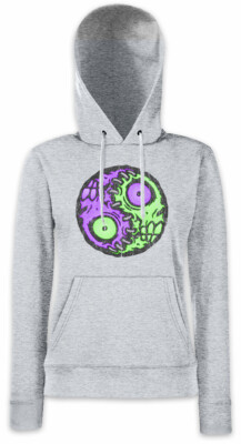 Zombie Yin Yang Damen Hoodie Sweatshirt Zombies Religion Sign Symbol Brains Fun