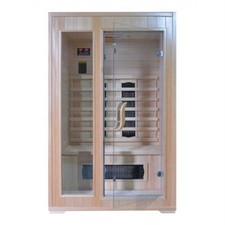 Sauna ad Infrarossi 120x100cm con ante in vetro e struttura in legno con 2 posti
