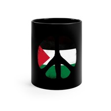Peace For Palestine 11oz Black Mug