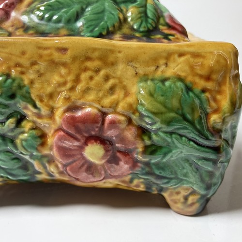 EUC Beautiful Majolica Vintage Trinket Box Bird/floral design BIRD FLOWERS - Picture 11 of 19
