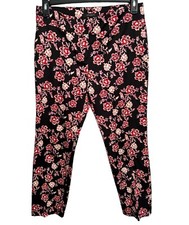 Ann Taylor Pants Size 6 Black Multi Floral Women Pants. 