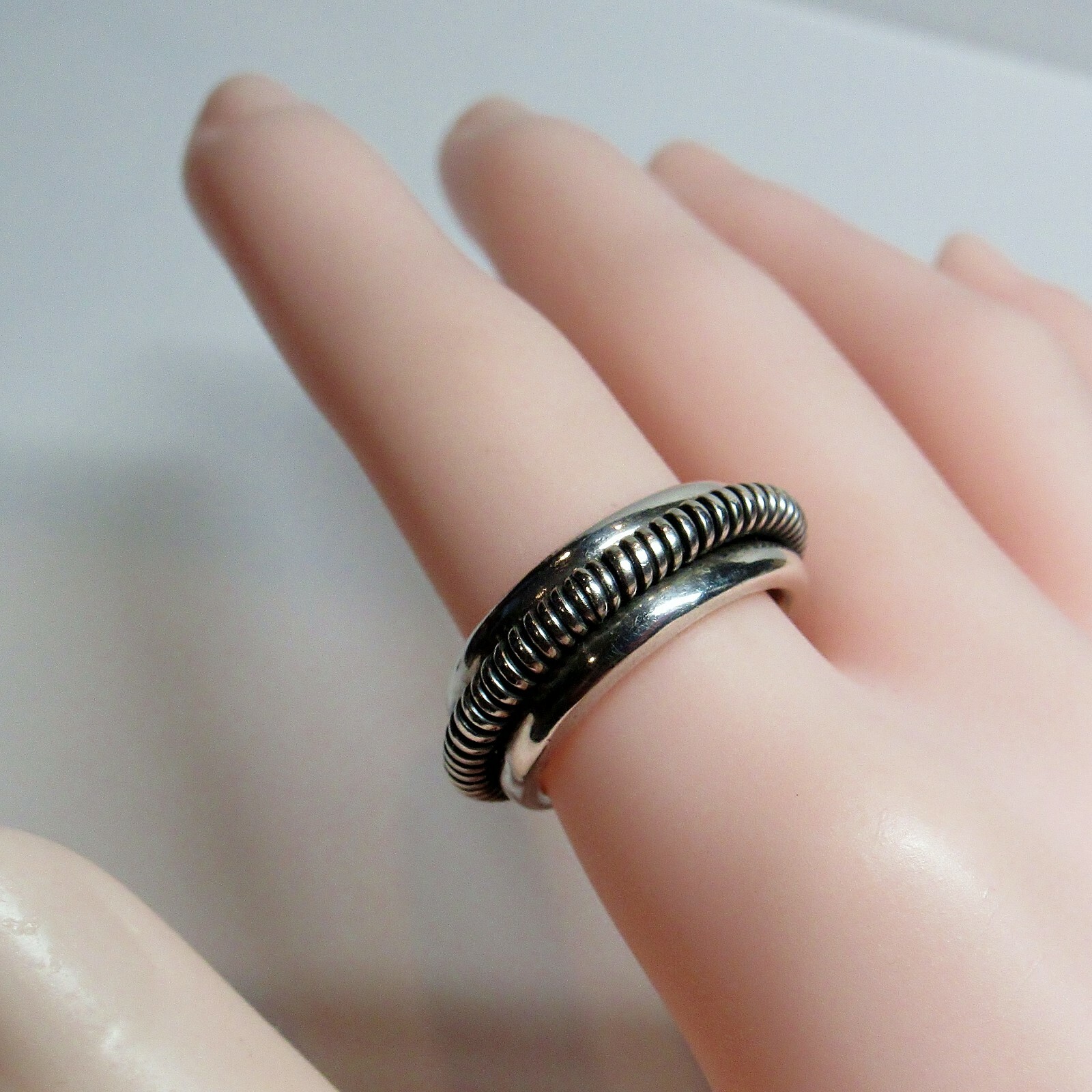 Solid Sterling 925 Silver Meditation Spinner Fidg… - image 5