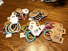 Lots of Colorful 7" Rainbow Clay Bead Bracelets - New with Tag on them - Group F