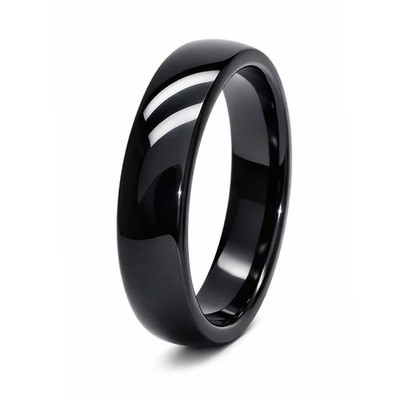 Keramikring klassisch schwarz schlicht glatt Band Ring Partnerring Damen Herren 