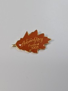 Autumn Glory Festival 2003 Souvenir Lapel Pin Oakland Maryland Leaf Shape