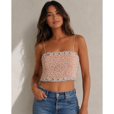 Alice Olivia Embellished Crop Tank Camisole Size 6 NWT