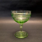 Vintage Hocking Green Uranium Glass Footed Dessert Bowl Glows UV 395nm