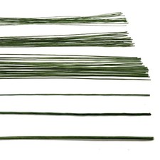 21.6 Inch Floral Stems Wire Green Paper Wrapped Wire 18 Gauge 20 Gauge 24 Gau...