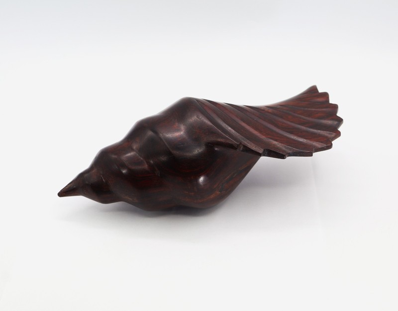 Carved Ironwood Shell Conch Statue Figurine Polished Mexican 8.25" L SBS1
