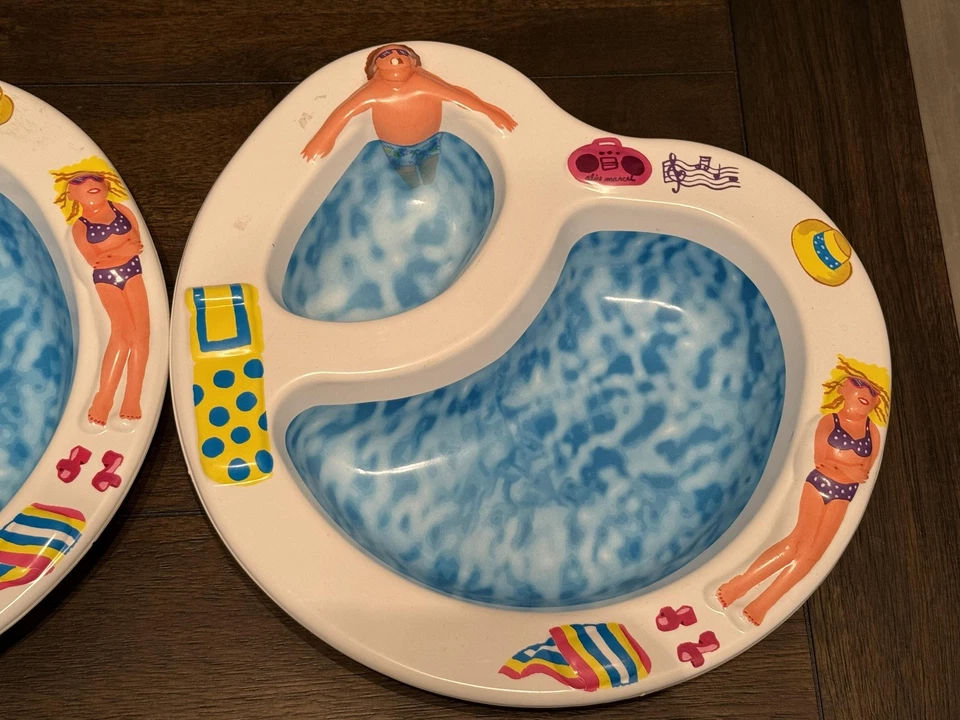 Ullman Chip 'n' Dip Bowl Set of 2 Swimming Pool Novelty Serving Trays 81147 - Image 3 of 4