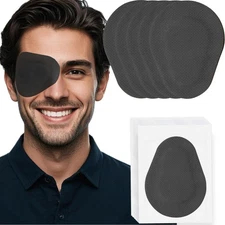 20 Pcs Adhesive Eye Patches for Adults, Large Size：3.54×2.76 Inch, Black 