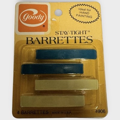 Goody Stay Tight Hair Barrettes 1975 #906 USA Vintage BLUEISH WHITE NEW PACKAGE