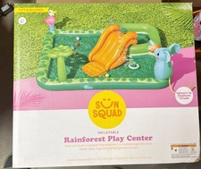 Sun Squad Inflatable Rainforest Play Center 7'6" L sprayer, slide, ring toss