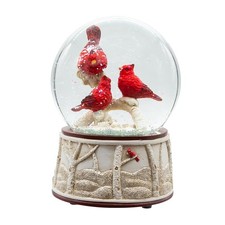 Kurt Adler 100MM Wind Up Musical Cardinals Water Globe