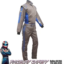 K1 RaceGear Challenger Racing Suit Kid's and Adult Sizes SFI 3.2A/1 Gray/Blue