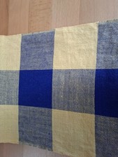 Leinenband, ca 20,5 x 47 cm, gelb-blau kariert
