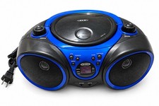 JENSEN Portable Stereo CD Player Boombox with AM/FM Radio Blue Black- Free Ship