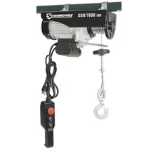 Strongway Electric Cable Hoist, 550-Lb. Single-Line Capacity/1100-Lb.