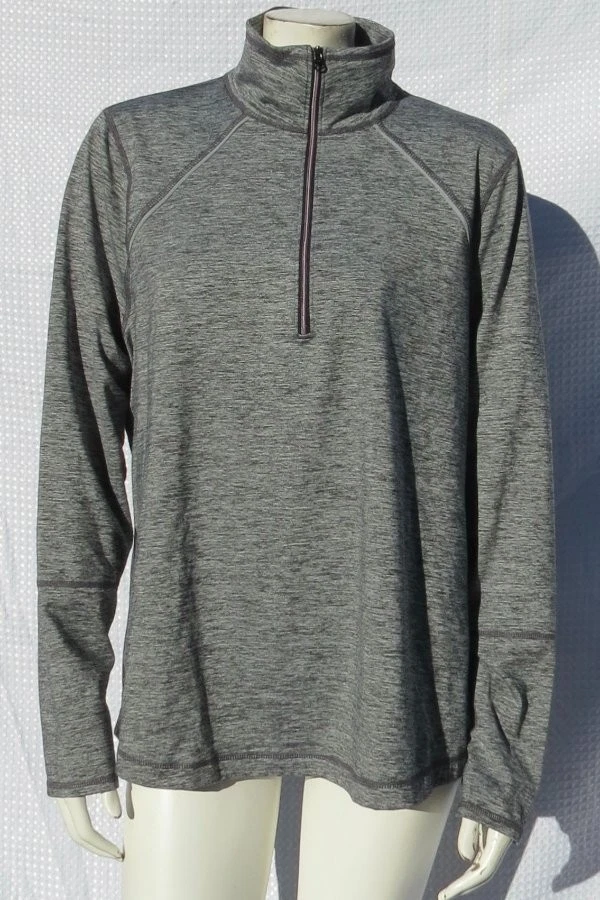 Z by Zella US Women’s 2X Gray Stretch Zip Long Sleeve Base Layer Top Run Jog