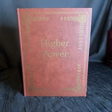 Vintage Higher Power Large 10.5" Wood Faux Burgundy Book Hidden Safe 126