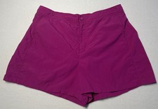 Lands End Size 10 Wine Womens Board Shorts Built-In Panty Liner Zipper Snap