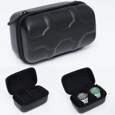 PU Leather Watch Display Box Travel Case Wrist Watches 2-Slot Storage Bag Pouch