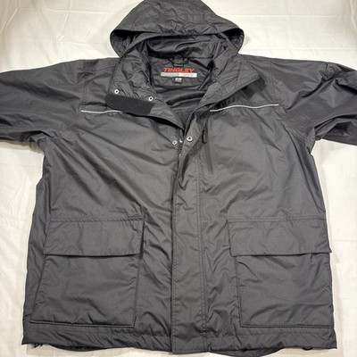 JACKET Tingley Waterproof Men's XL Black Outer Jacket Only ZIP Up Snap  Size XL