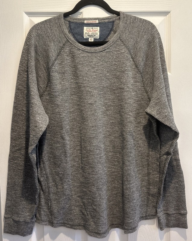 Lucky Brand Mens Long Sleeve Gray Shirt Size XL Lived In Thermal Casual