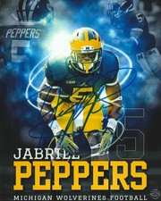 Jabrill Peppers Autographed Michigan Wolverines 8x10 Photo With COA/Hologram 389