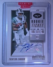 2018 Panini Contenders Trenton Cannon #269 Auto RC Rookie Ticket Jets