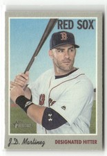 2019 Topps Heritage #10 J.D. Martinez 1970 Cloth Stickers SP
