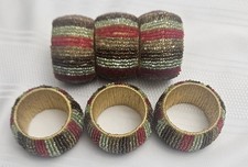 Pier 1 Imports Beaded Napkin Rings Multicolored Set Of 6 🌈