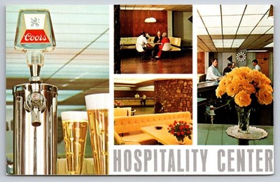 Postcard Coors Beer Hospitality Center, Golden Colorado Brewery Vintage Ad USA