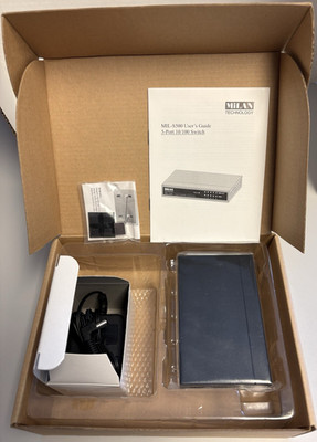 MiLAN Tech MIL-S500 5-Port 10/100BASE-TX Micro Switch w/power cord (Never used)