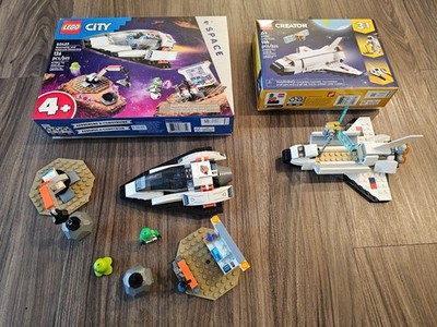 Lego 2-Set Space Theme 60429 31134 Spaceship Asteroid Shuttle Complete