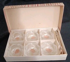 VTG Bohemia Glass Czechoslovakia Crystal Glass Caviar & Spoons with box READ