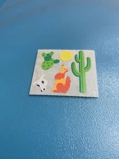 Vintage Hambly Kromekote Howling Coyote Desert Sticker Module Rare 1.76x2 Inches