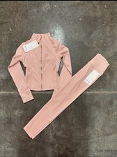 Light Pink Lululemon Define Jacket  Leggings Set Women  s Size 4
