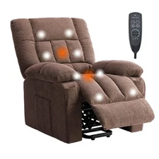 Electric Power Lift Reclining Sofa Fabric Recliner Chair w/Remote&Massage & Heat