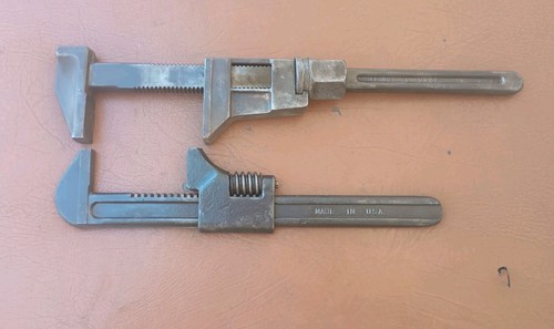 Lot Of 2 Vintage Antique BILLINGS Large Adjustable Monkey Wrenches USA