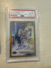 2018 Bowman Draft Brice Turang Auto Gold /50 Class of 2018 Brewers PSA 10