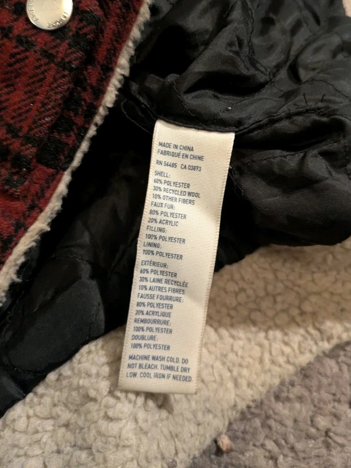 Chaqueta Bomber American Eagle Mezcla Lana Acolchada Búfalo Cuadros Moto Cremallera Para Mujer M Foto 4 de 4