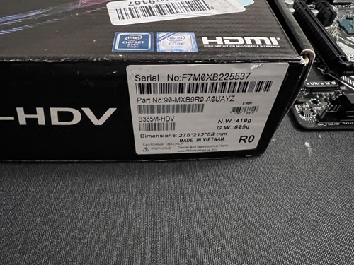As-is Untested ASRock B365M-HDV LGA1151/ Intel B365/ DDR4/ SATA3&USB3.1/ M.2 - Picture 3 of 3
