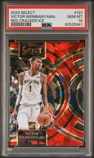 Graded 2023 Select Victor Wembanyama #121 Red Cracked Ice Basketball Card PSA 10