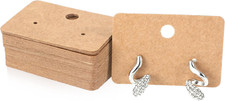 Earring Cards, 100Pcs Earring Display Holder Cards, 1.77 X 1.26 Inches Brown Ear
