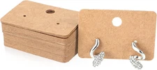 Earring Cards, 100Pcs Earring Display Holder Cards, 1.77 X 1.26 Inches Brown Ear