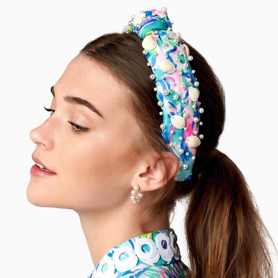 NWT Lilly Pulitzer Lele Sadoughi Headband NWT LELE SADOUGHI X LILLY PULITZER Cabana Cocktail Pearl  main image 3
