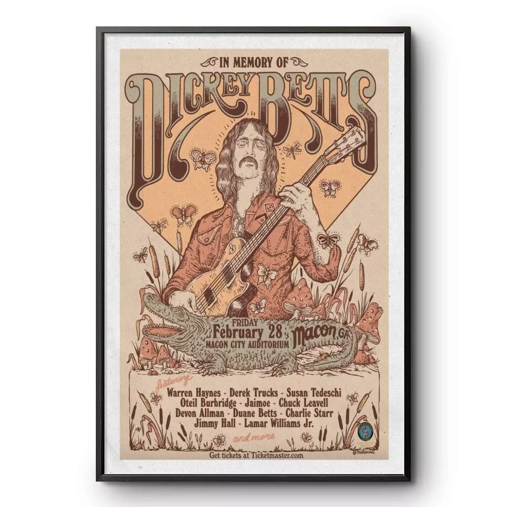 Commemorative Dickey Betts Poster Feb 28 2025 Maco GA Tribute