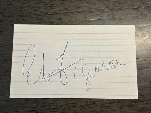 Ed Figueroa Signed Index Card 3x5 20 Game Winner Angels New York Yankees