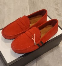 Gucci Men's Red Suede loafers, Size 8US (7UK)
